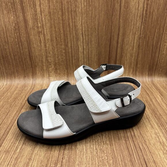 SAS Nudu Heel Strap Sandals Size 10 M White Adjustable Open Toe Shoes EXCELLENT - Picture 4 of 8